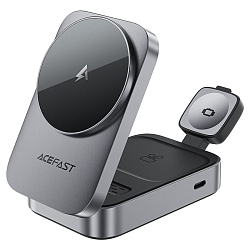 Беспроводное зарядное устройство AceFast AirCharge E22 Desktop 3-in-1 22.5w Black